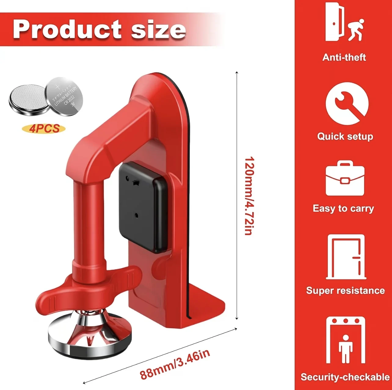 1 buah Pengunci Pintu Alarm Po - Door Stop Alarm ulasan dan harga