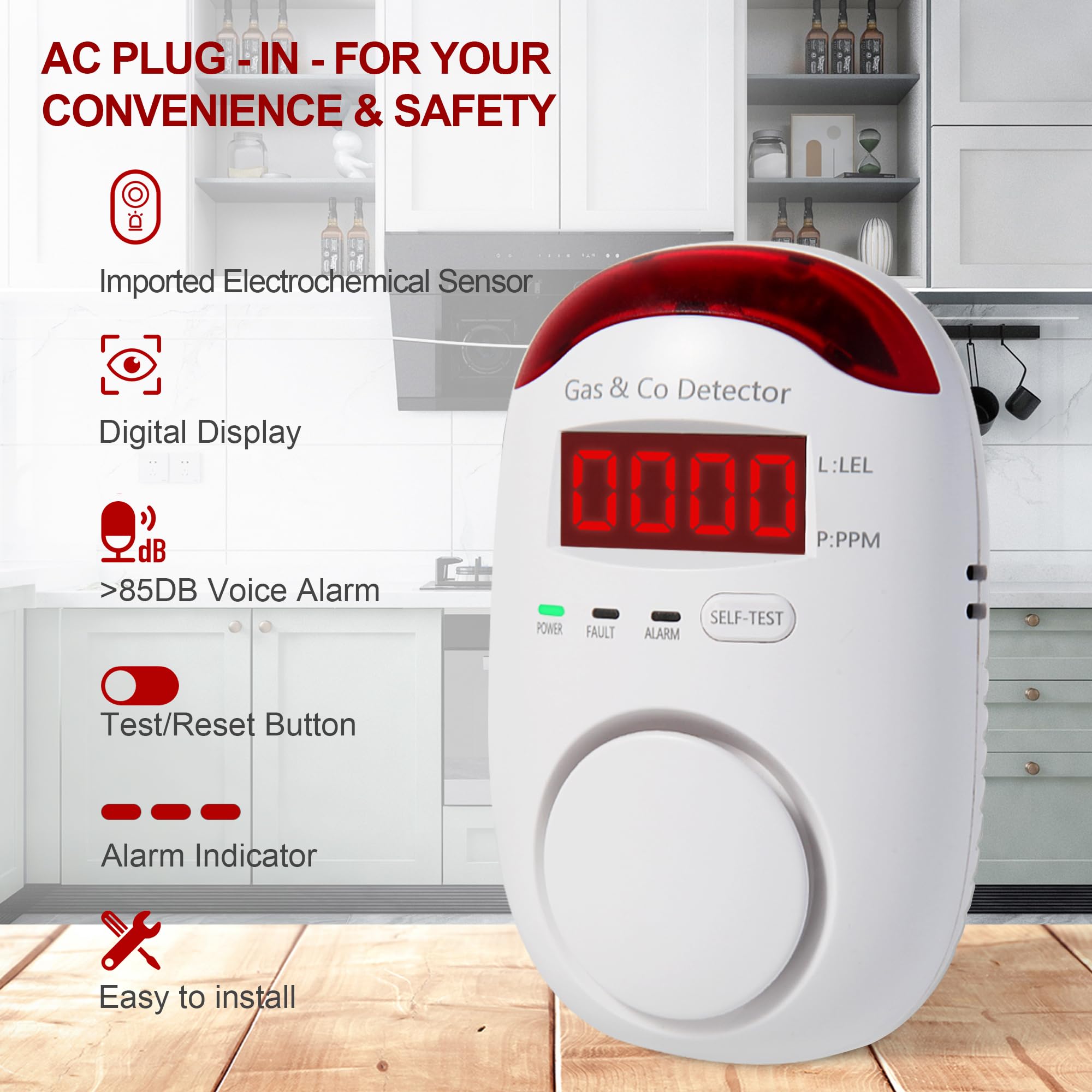 Detektor Kombinasi Gas & Karbo - Co Detector Plug ulasan dan harga