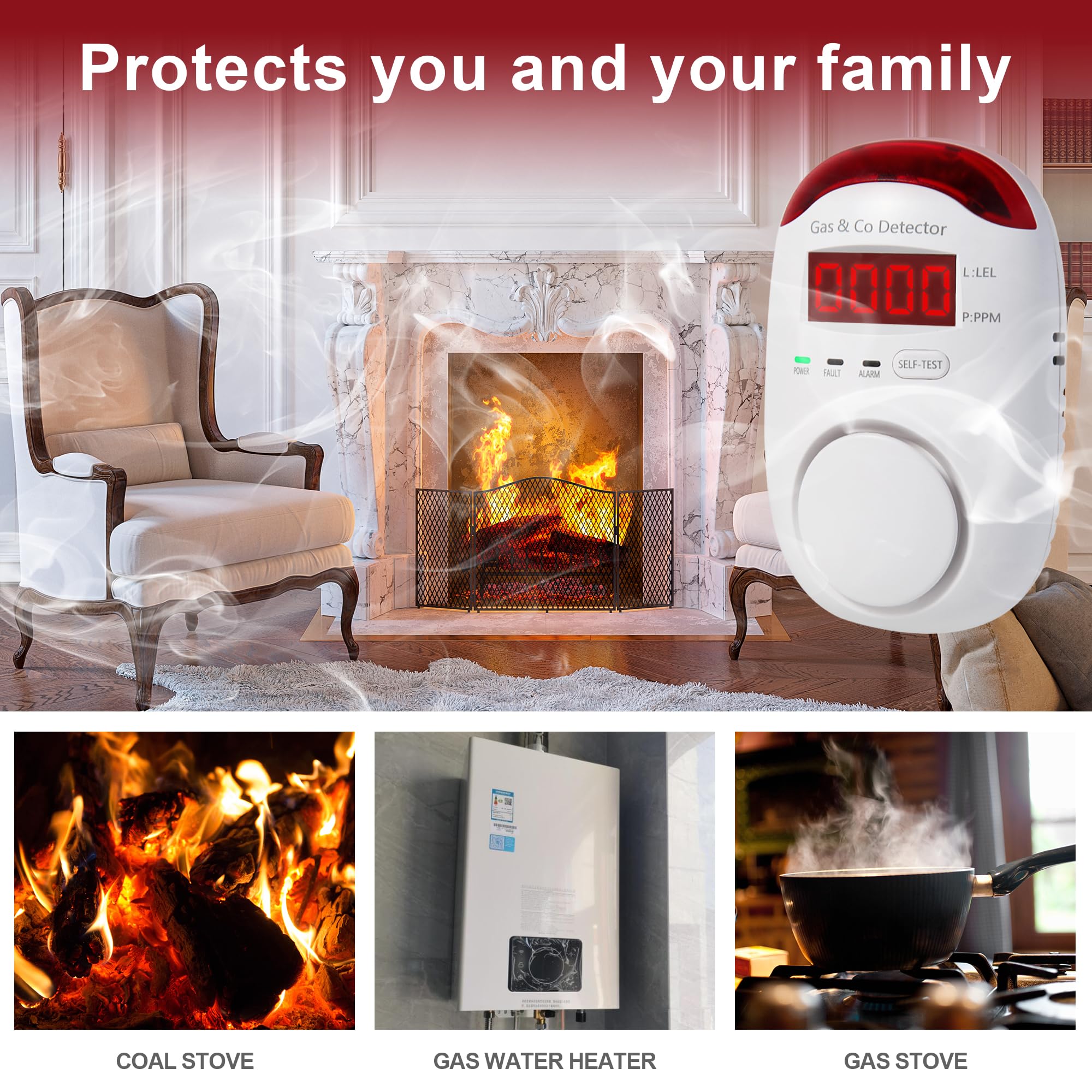 Detektor Kombinasi Gas & Karbo - Co Detector Plug ulasan dan harga
